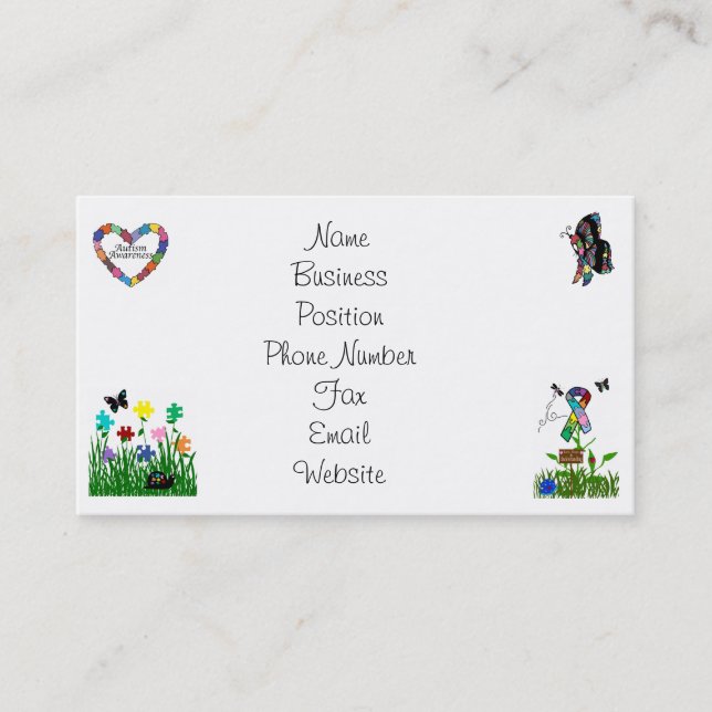 Autism Awareness business cards (Front)