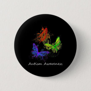 Autism Awareness Butterflies Without Puzzle Pieces Button