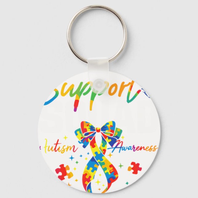 Autism Awareness Butterfly Autism Suppor Keychain (Front)