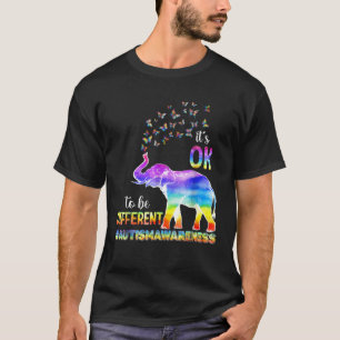 Autism Awareness Butterfly Elephant It s Ok To Be  T-Shirt