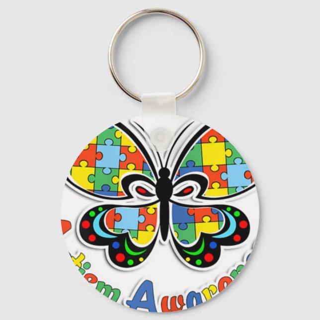 Autism Awareness Butterfly Hope For Wome Keychain (Front)