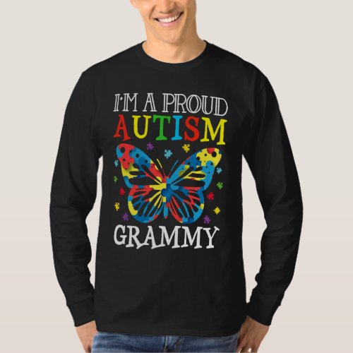 Autism Awareness Butterfly Im a Proud Autism Gram T_Shirt