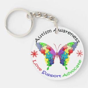 Autism Awareness Butterfly Keychain