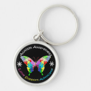 Autism Awareness Butterfly Keychain
