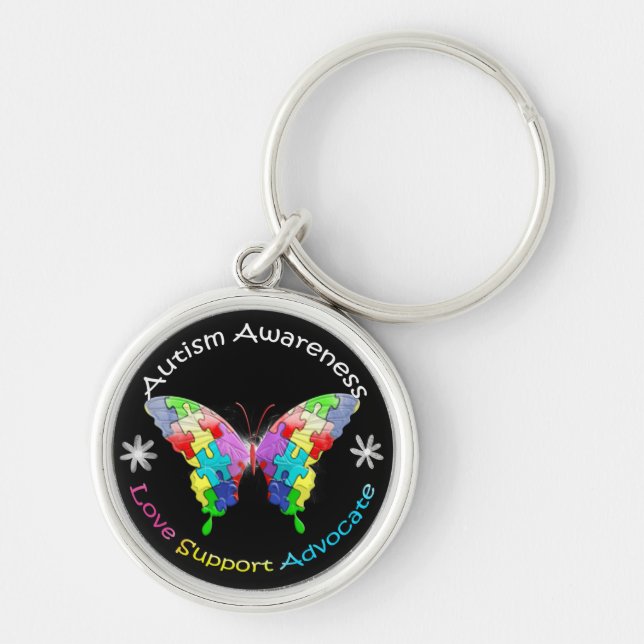 Autism Awareness Butterfly Keychain (Front)
