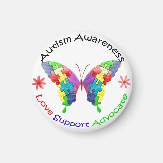 Autism Awareness Butterfly Magnet (Front)