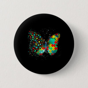 Autism Awareness Butterfly Peace Lover Gift Men Wo Button