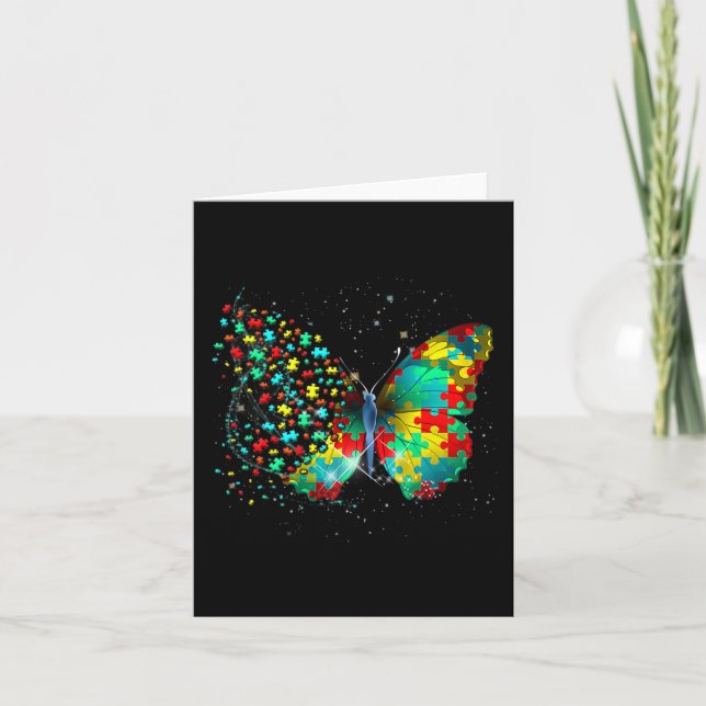 Autism Awareness Butterfly Peace Lover Gift Men Wo Card (Front)