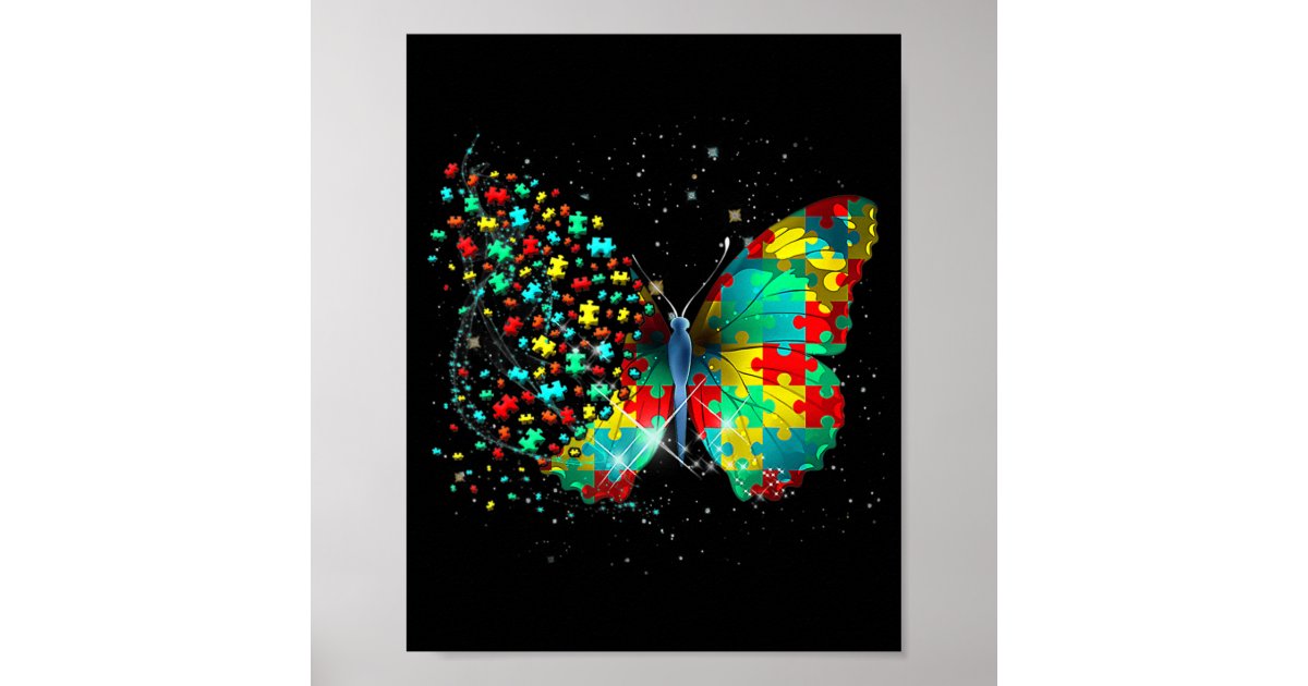 Autism Awareness Butterfly Peace Lover Gift Men Wo Poster | Zazzle