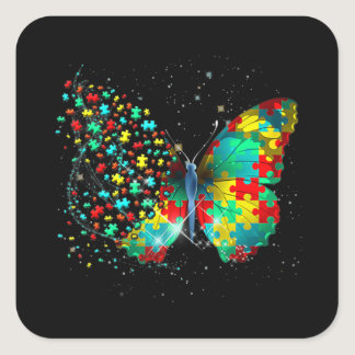 Autism Awareness Butterfly Peace Lover Gift Men Wo Square Sticker