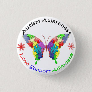 Autism Awareness Butterfly Pinback Button