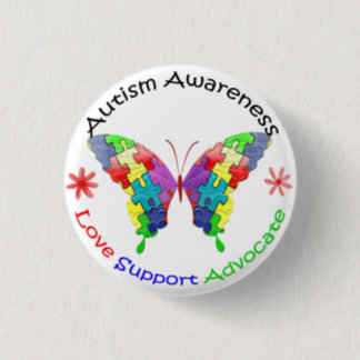 Autism Awareness Butterfly Pinback Button