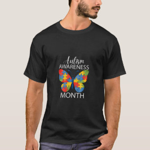 Autism Awareness Butterfly Puzzl T-Shirt