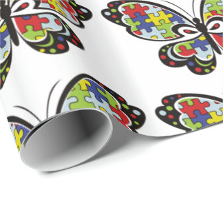 Autism Awareness Butterfly Wrapping Paper
