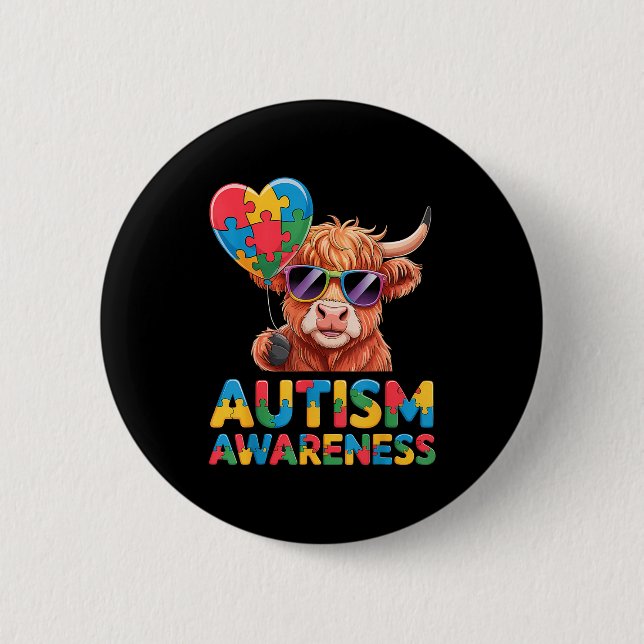 Autism awareness  button (Front)