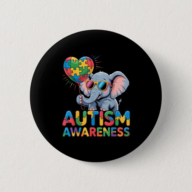 Autism awareness  button (Front)