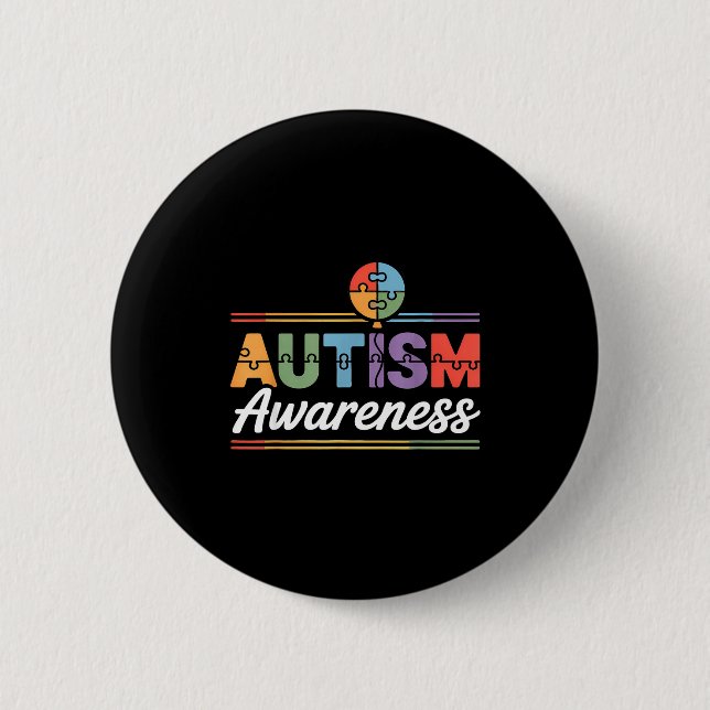 Autism awareness  button (Front)