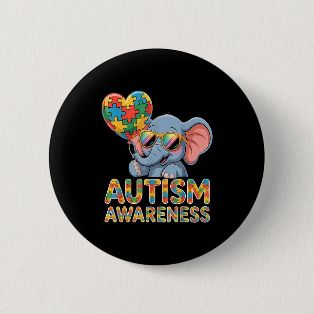Autism awareness  button (Front)