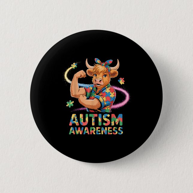 Autism awareness  button (Front)