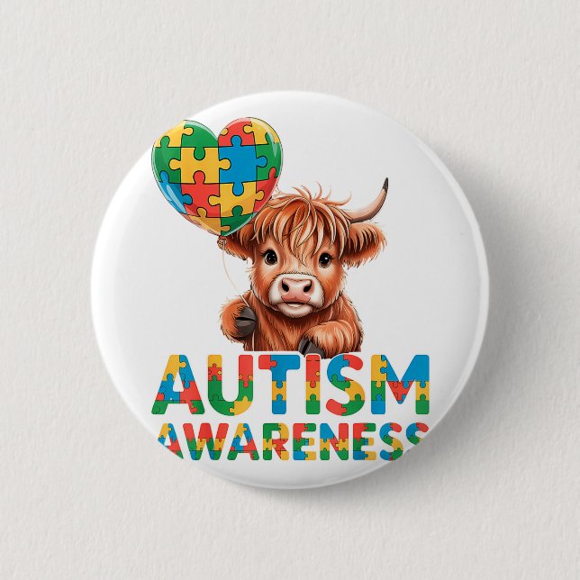Autism awareness  button (Front)