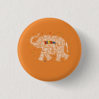 Autism Awareness Button: Elephant Button