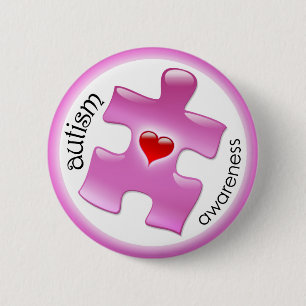 Autism Awareness Button - Pink