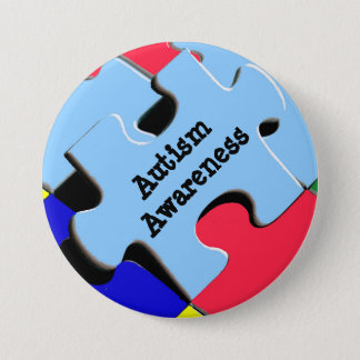 Autism Awareness Button Puzzle Pieces