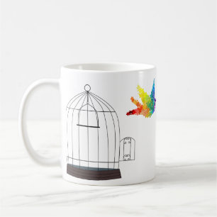 Autism Awareness Caged Bird Mug