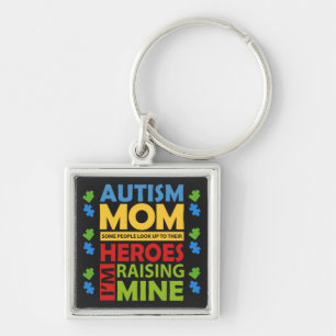 Autism Awareness Campaign Mom Raising My Hero Keychain