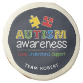 Autism Awareness Campaign Team Support Personalize Sugar Cookie (Front)