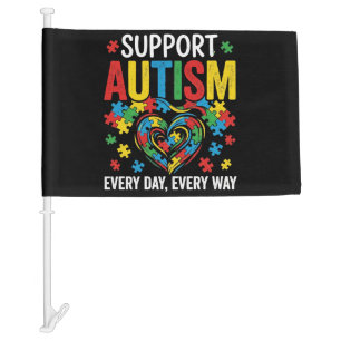 Autism awareness car flag