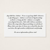 Autism Awareness Cards (Back)