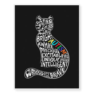 Autism Awareness Cat For Kids Men Amp Women Temporary Tattoos