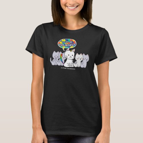 Autism Awareness Cat Unicorn Be Yourself Cute  T_Shirt