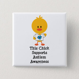Autism Awareness Chick Button