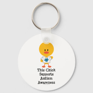 Autism Awareness Chick Keychain