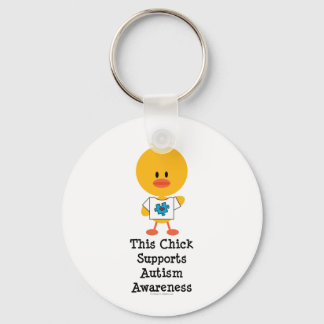 Autism Awareness Chick Keychain