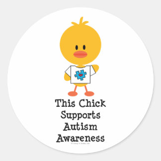 Autism Awareness Chick Stickers