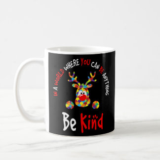 Autism Awareness Christmas Reindeer Be Kind Kindne Coffee Mug