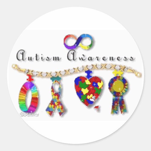 Autism Awareness Classic Round Sticker (Front)