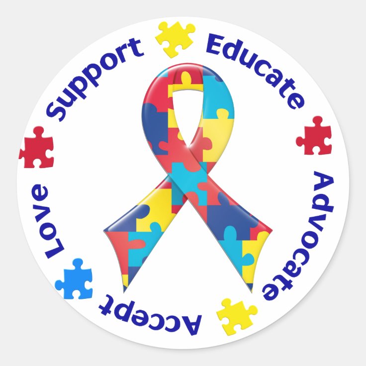 Autism Awareness Classic Round Sticker Zazzle