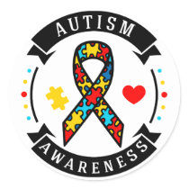 Autism Awareness Classic Round Sticker