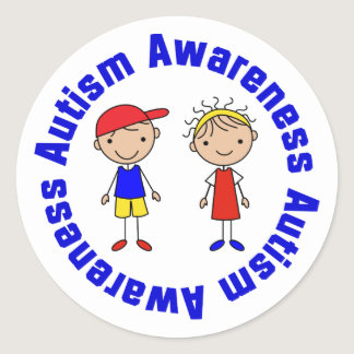 Autism Awareness Classic Round Sticker