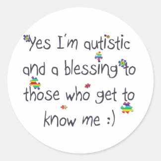 Autism awareness classic round sticker