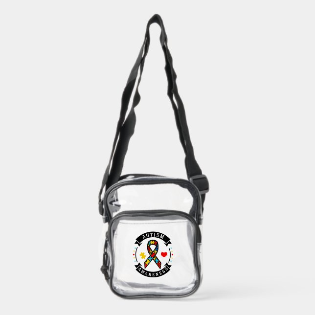 Autism Awareness  Clear Crossbody Bag (Front)