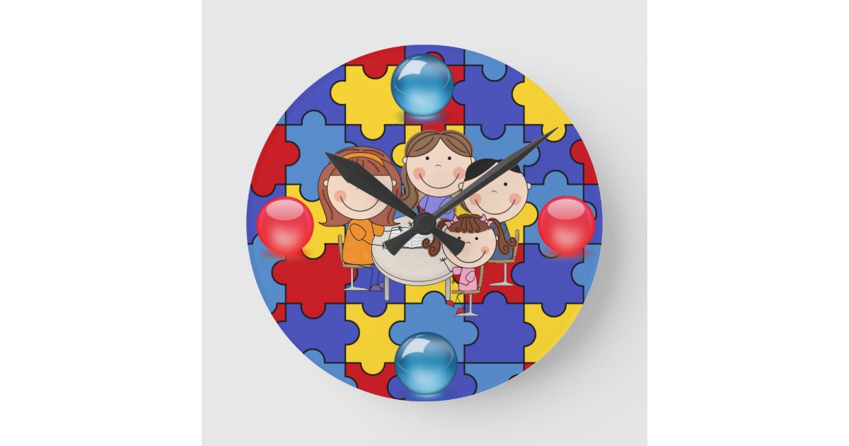 Autism Awareness Clock 4 | Zazzle