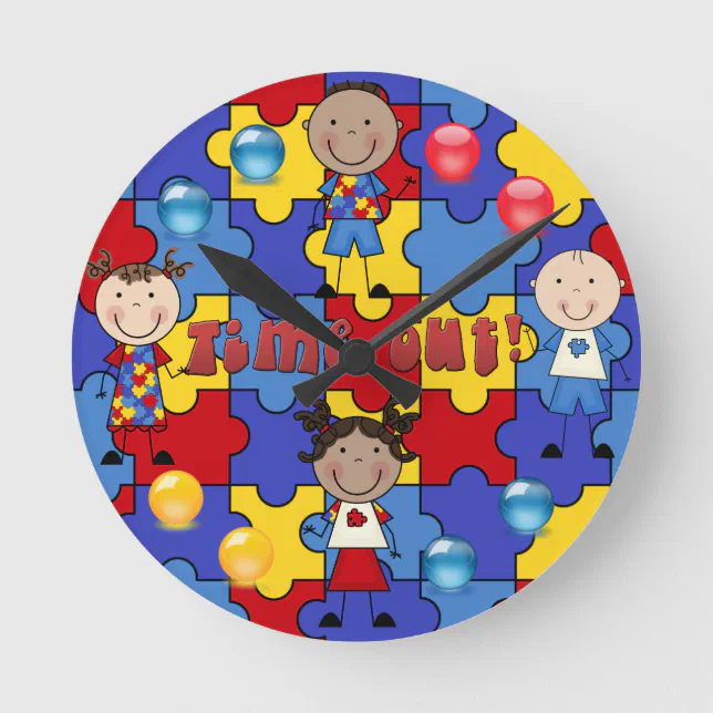 Autism Awareness Clock 5 | Zazzle