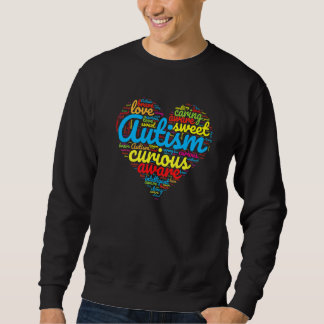 Autism Awareness Colorful Autism Traits Heart Supp Sweatshirt