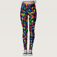 Autism Awareness Colorful Puzzle Piece Leggings