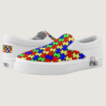 Autism Awareness Colorful Puzzle Slip-On Sneakers